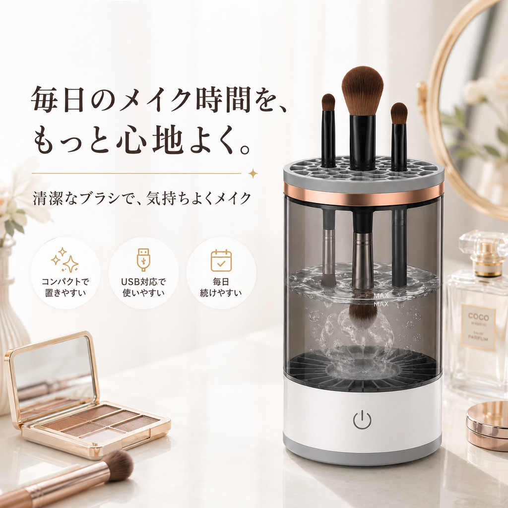 BrushClean™ 電動メイクブラシクリーナー