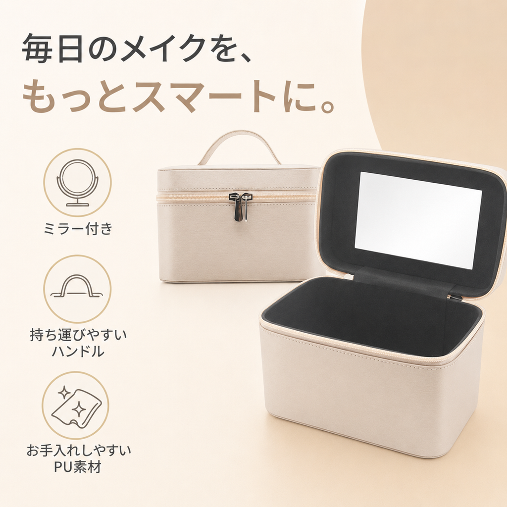 MiraCase™ ミラー付きコスメボックス