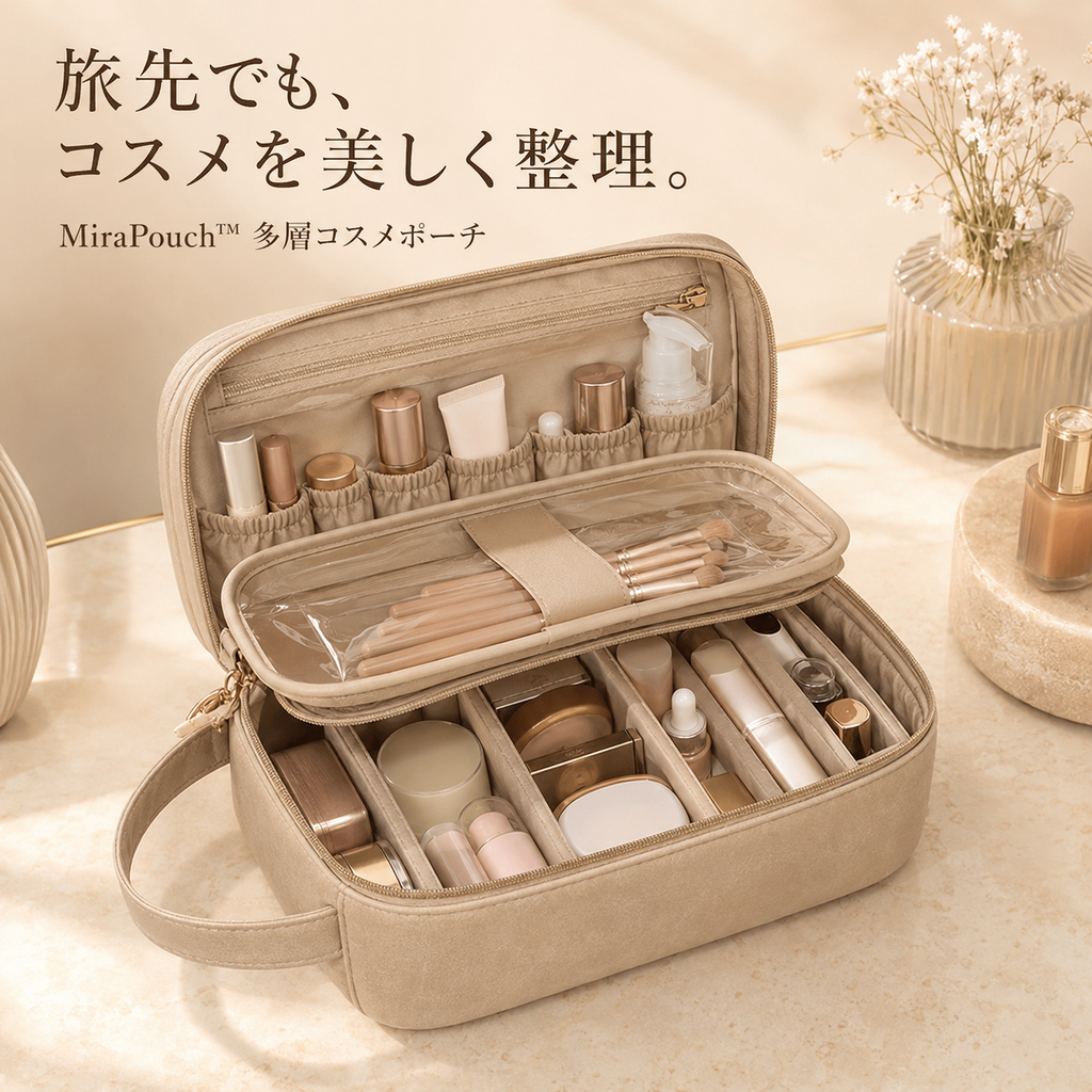MiraPouch™ 多層コスメポーチ
