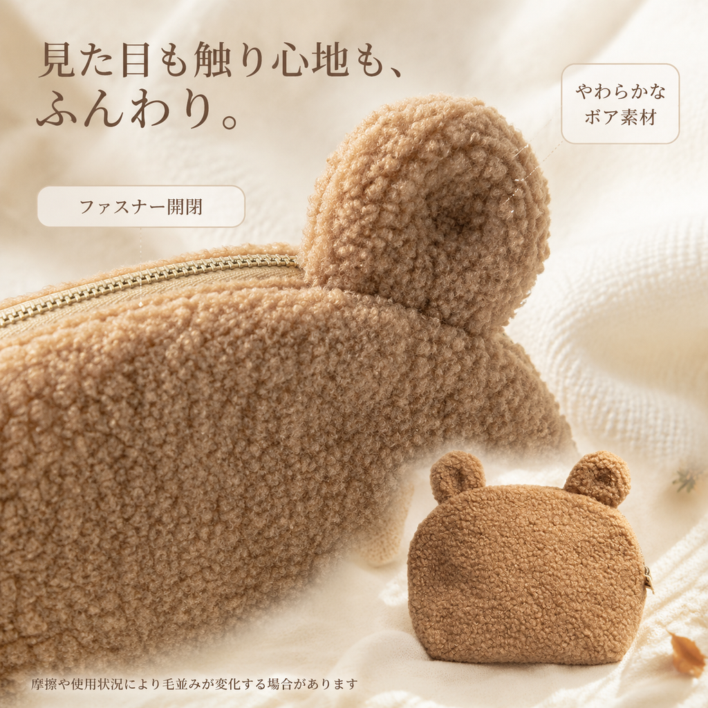KumaPouch™ くま耳ボアポーチ
