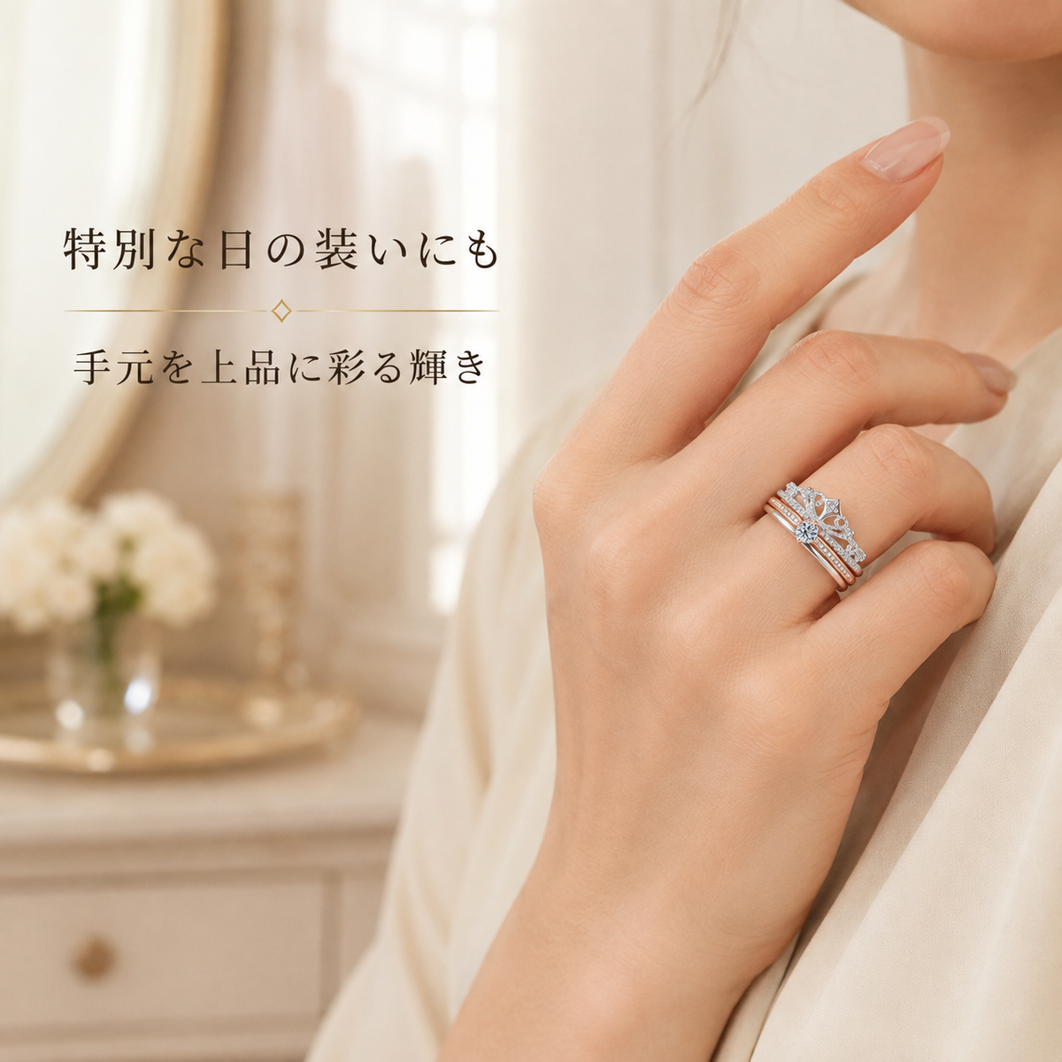CrownLuce™ モアサナイトクラウンリング